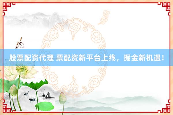 股票配资代理 票配资新平台上线，掘金新机遇！