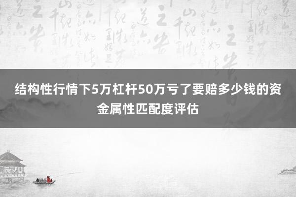 结构性行情下5万杠杆50万亏了要赔多少钱的资金属性匹配度评估