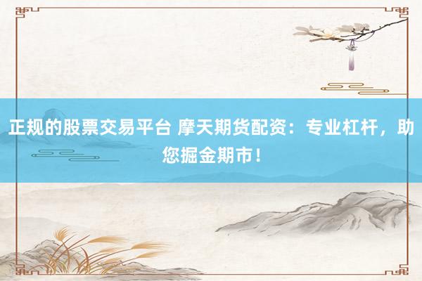 正规的股票交易平台 摩天期货配资：专业杠杆，助您掘金期市！