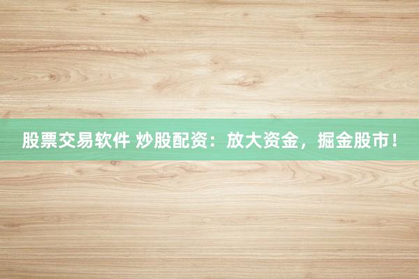 股票交易软件 炒股配资：放大资金，掘金股市！