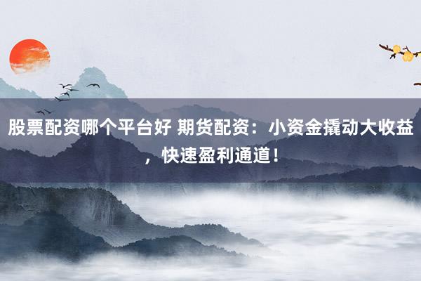 股票配资哪个平台好 期货配资：小资金撬动大收益，快速盈利通道！